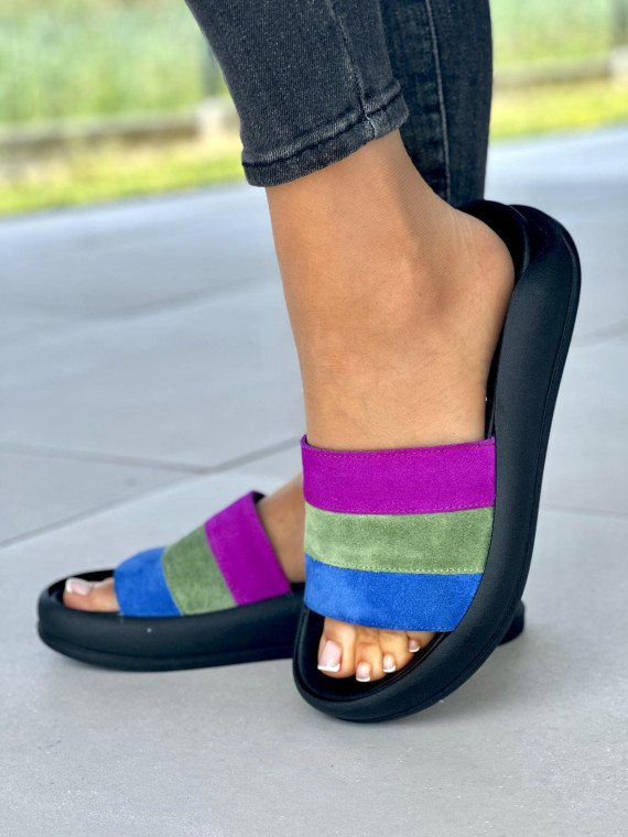 Wygodne-wielokolorowe-klapki-OLEKSY-skorzane