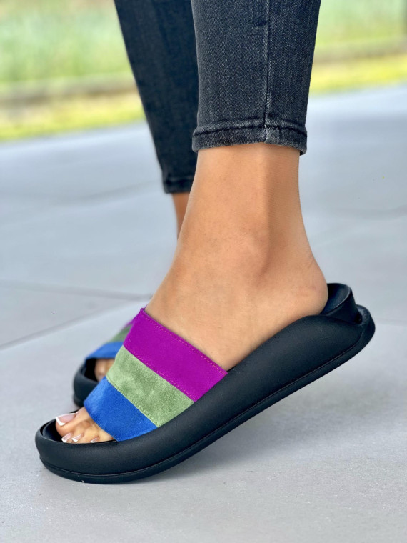 Wygodne-wielokolorowe-klapki-OLEKSY-skorzane