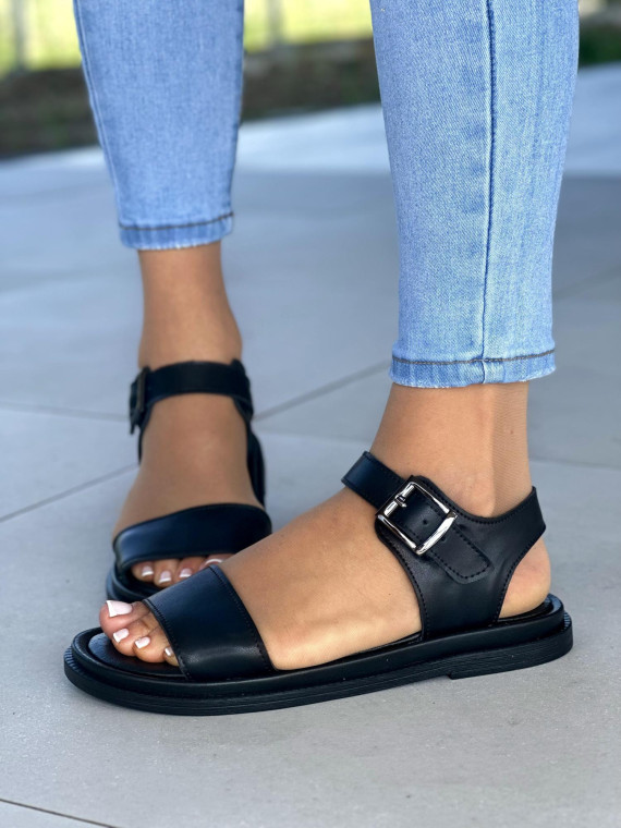 Czarne-sandaly-damskie-skorzane-OLEKSY-polskiej-produkcji