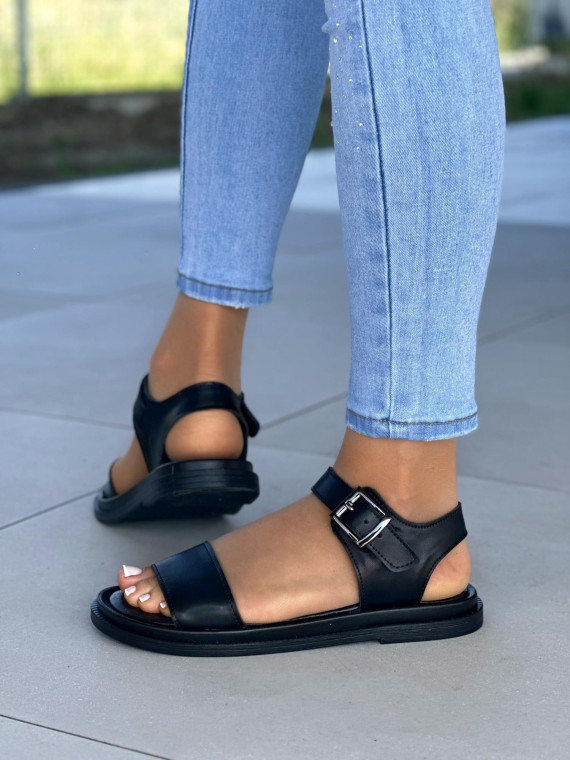 Czarne-sandaly-damskie-skorzane-OLEKSY-polskiej-produkcji