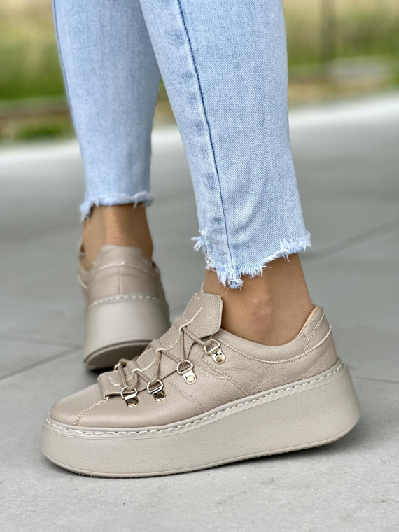 Bezowe-trampki-damskie-skorzane-OLEKSY-polskiej-produkcji