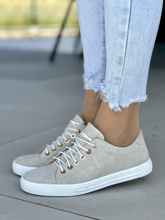 Minimalistyczne trampki damskie OLEKSY ze skóry naturalnej polskiej produkcji