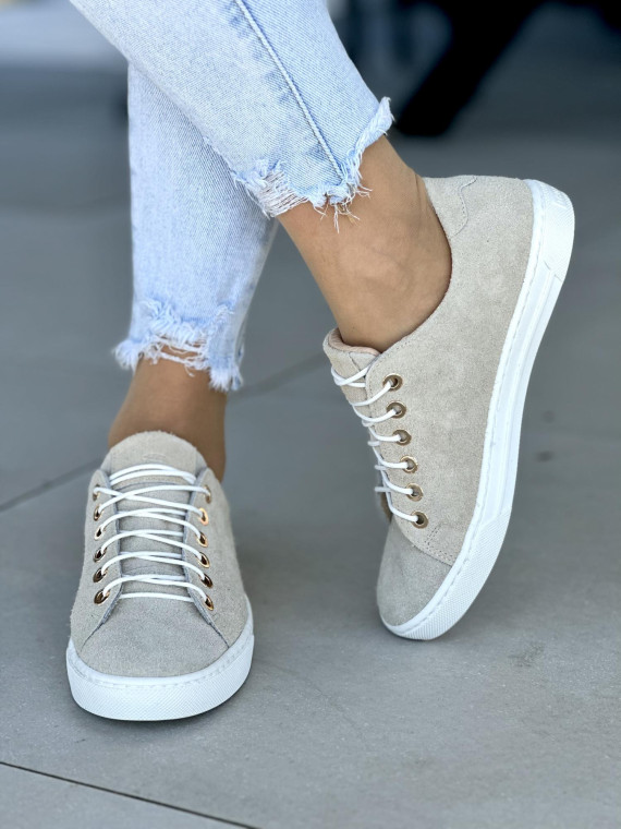 Minimalistyczne trampki damskie OLEKSY ze skóry naturalnej polskiej produkcji