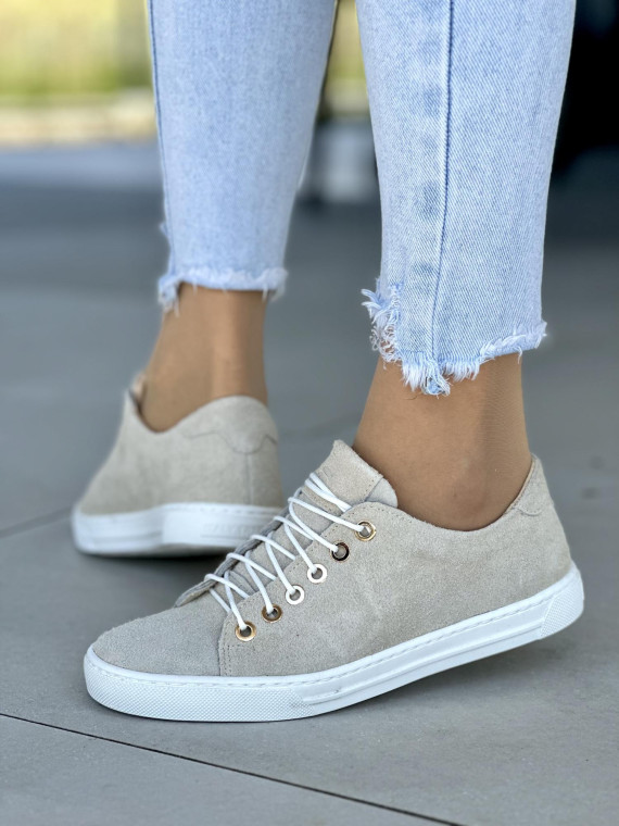 Minimalistyczne trampki damskie OLEKSY ze skóry naturalnej polskiej produkcji