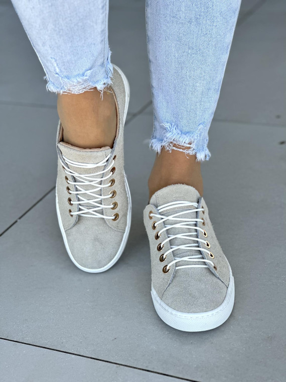 Minimalistyczne trampki damskie OLEKSY ze skóry naturalnej polskiej produkcji