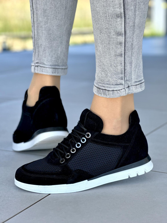 Czarne sneakersy damskie skórzane OLEKSY polskiej produkcji