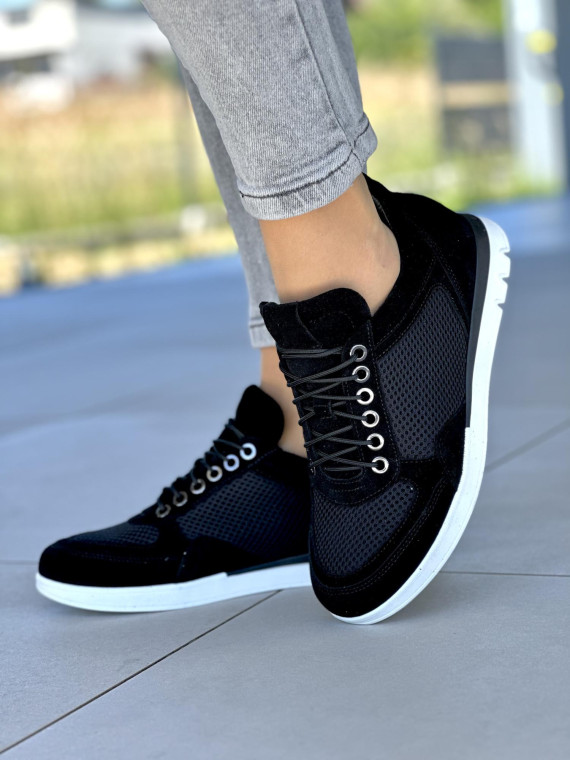 Czarne sneakersy damskie skórzane OLEKSY polskiej produkcji