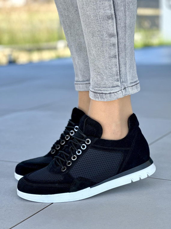 Czarne sneakersy damskie skórzane OLEKSY polskiej produkcji