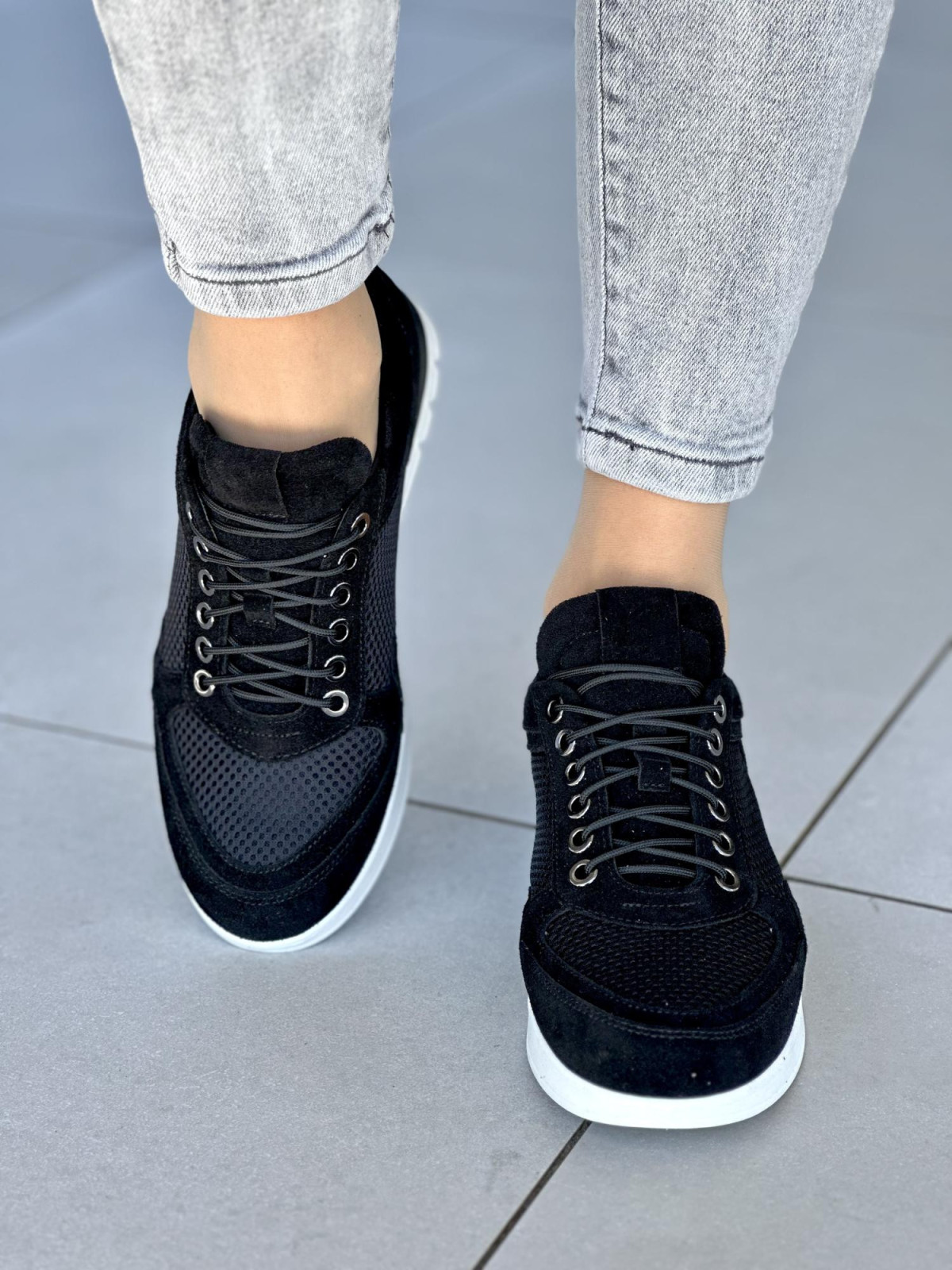 Czarne sneakersy damskie skórzane OLEKSY polskiej produkcji