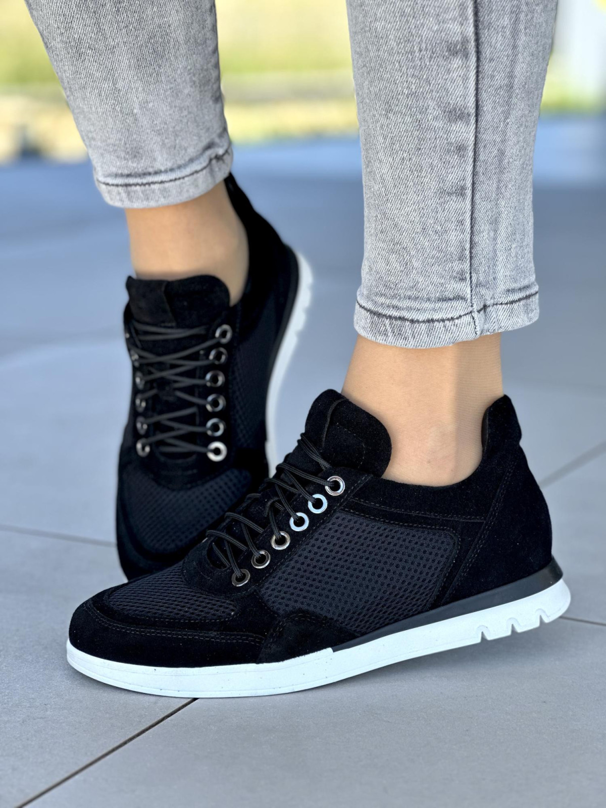 Czarne sneakersy damskie skórzane OLEKSY polskiej produkcji