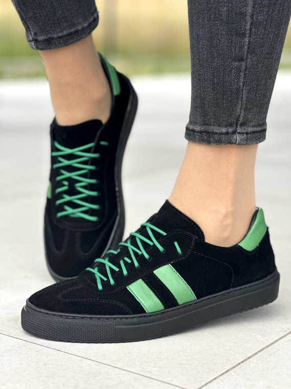 Czarne trampki damskie skórzane OLEKSY polskiej produkcji