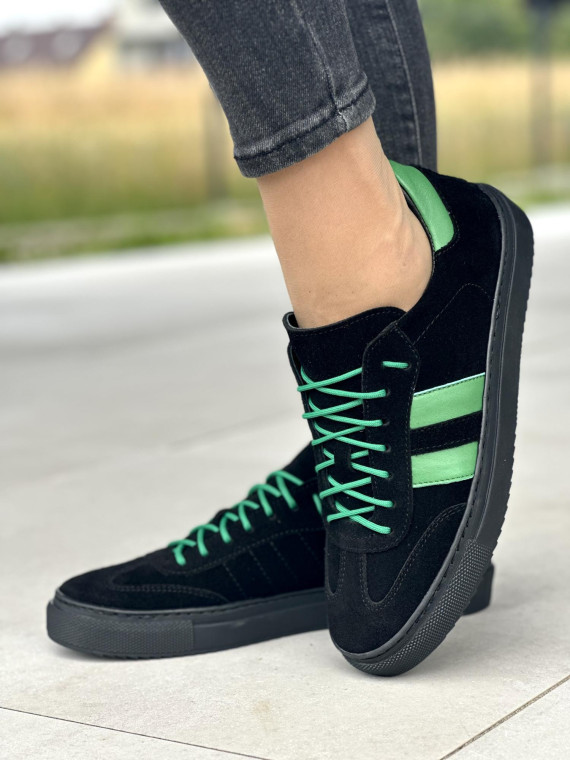 Czarne trampki damskie skórzane OLEKSY polskiej produkcji