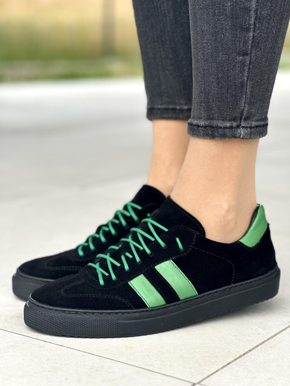 Czarne trampki damskie skórzane OLEKSY polskiej produkcji