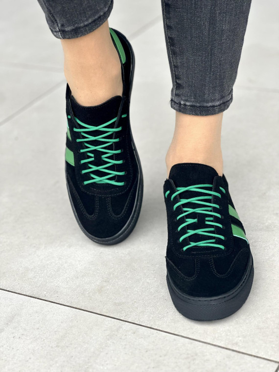 Czarne trampki damskie skórzane OLEKSY polskiej produkcji