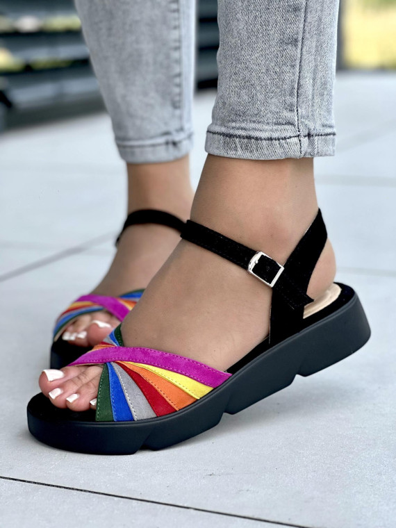 Multikolorowe sandały damskie OLEKSY polskiej produkcji