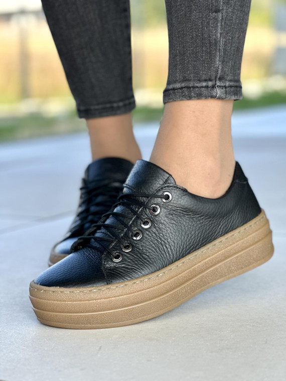 Trampki damskie skórzane OLEKSY polskiej produkcji na grubej podeszwie