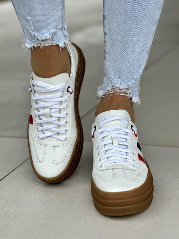 Białe trampki damskie skórzane OLEKSY polskiej produkcji