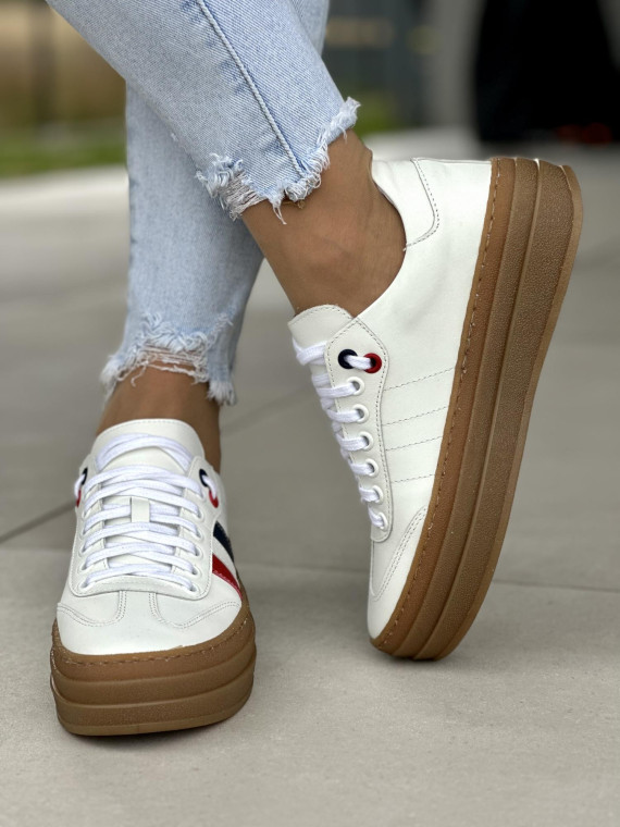 Białe trampki damskie skórzane OLEKSY polskiej produkcji