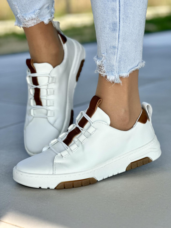 Białe trampki damskie skórzane OLEKSY polskiej produkcji