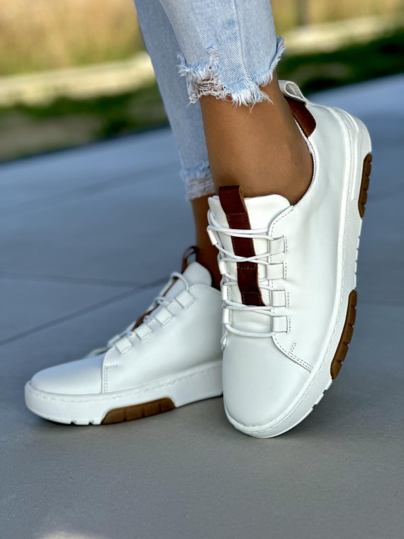 Białe trampki damskie skórzane OLEKSY polskiej produkcji