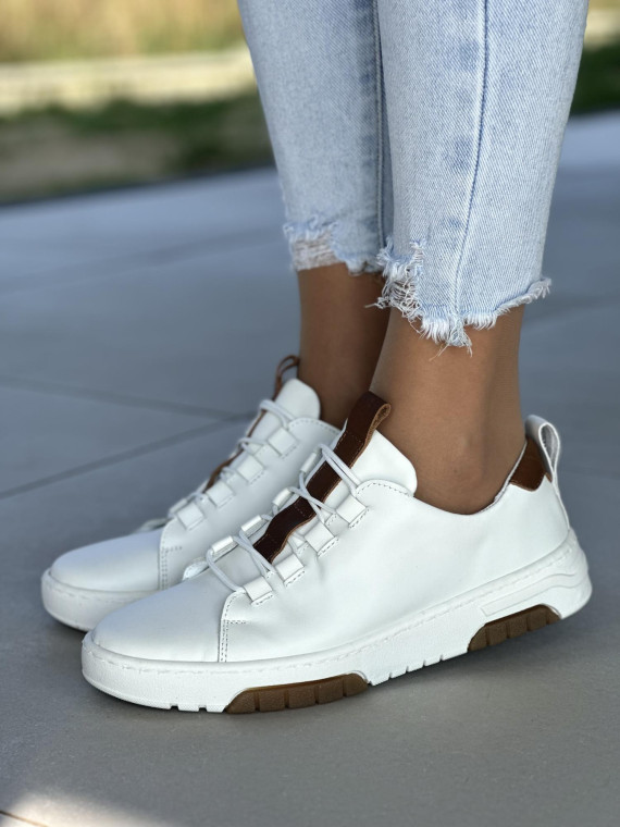 Białe trampki damskie skórzane OLEKSY polskiej produkcji