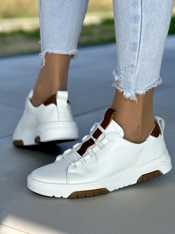 Białe trampki damskie skórzane OLEKSY polskiej produkcji