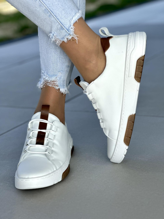 Białe trampki damskie skórzane OLEKSY polskiej produkcji