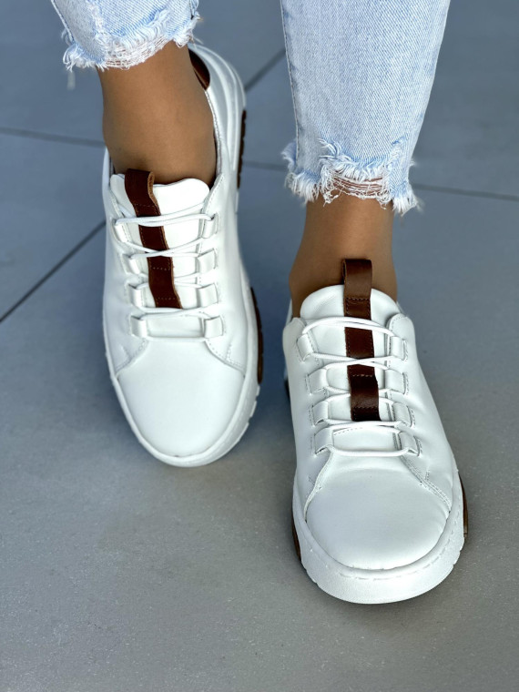 Białe trampki damskie skórzane OLEKSY polskiej produkcji