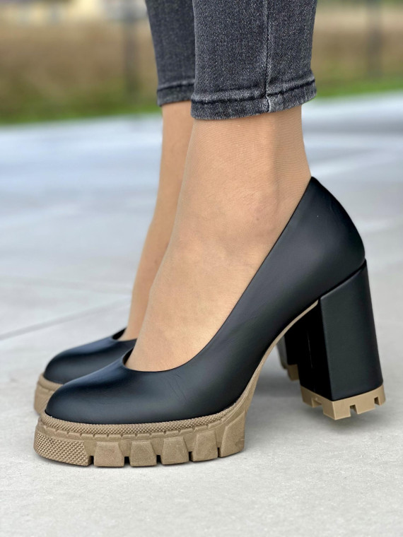 Czarne półbuty damskie skórzane OLEKSY polskiej produkcji