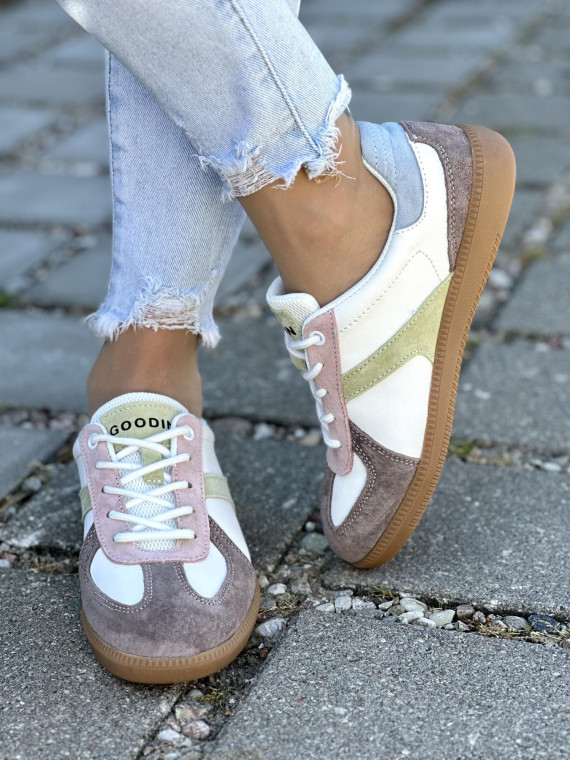 Kolorowe Trampki ze Skóry Naturalnej