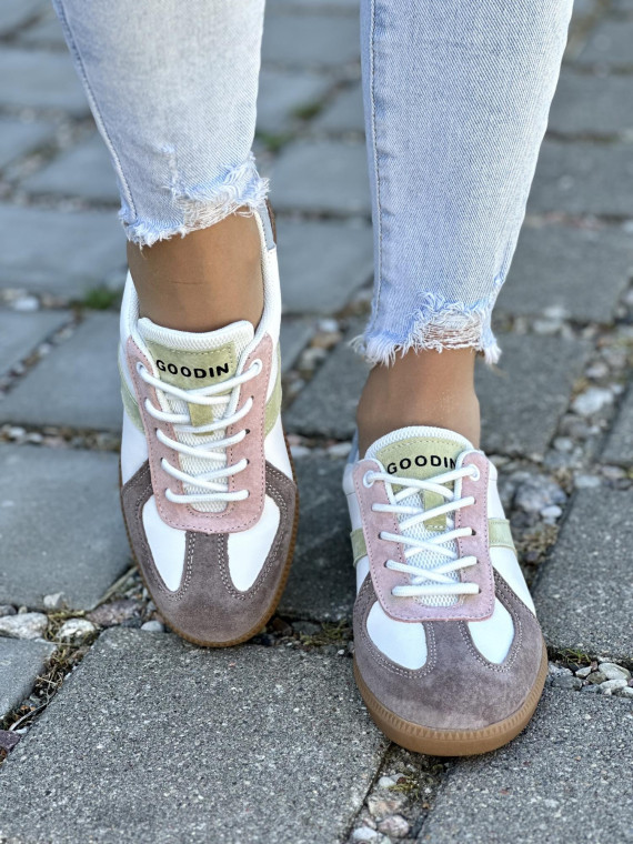 Kolorowe Trampki ze Skóry Naturalnej