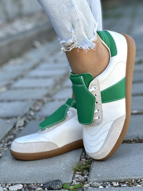 Sportowe Trampki z Zielonym Akcentem