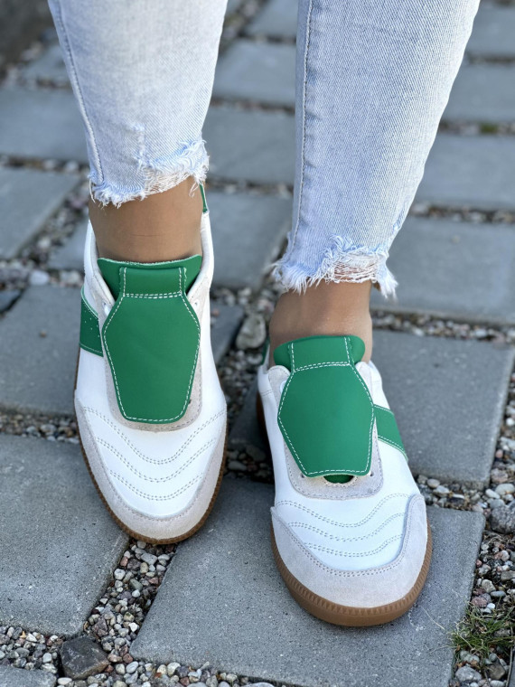 Sportowe Trampki z Zielonym Akcentem