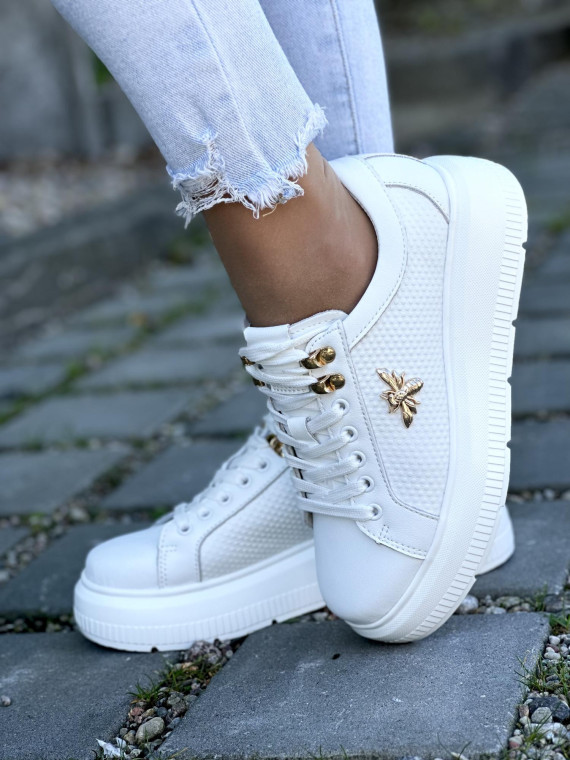 Białe Trampki ze Skóry Naturalnej