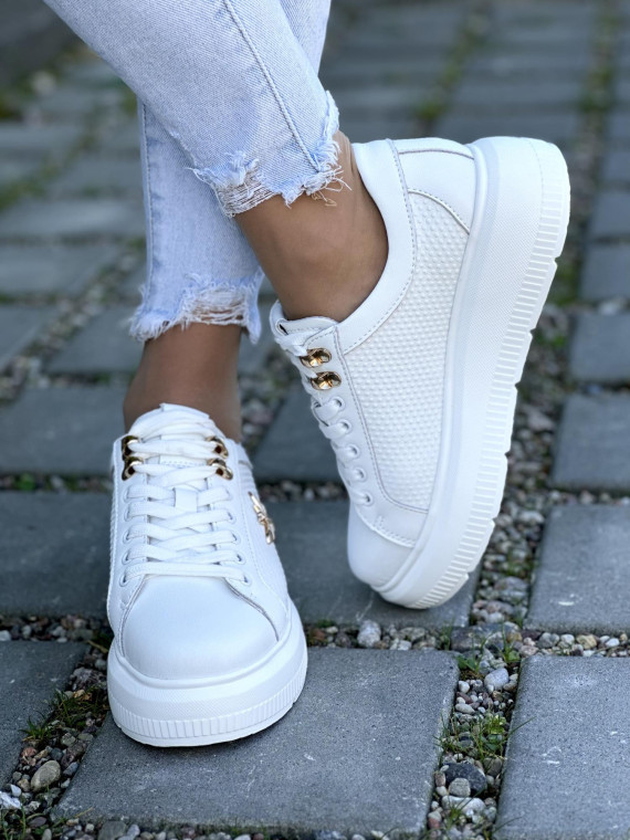 Białe Trampki ze Skóry Naturalnej