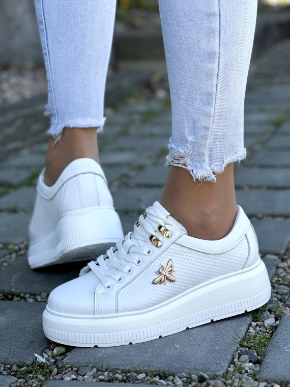 Białe Trampki ze Skóry Naturalnej