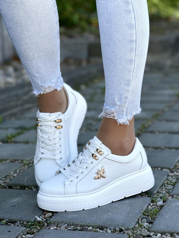 Białe Trampki ze Skóry Naturalnej