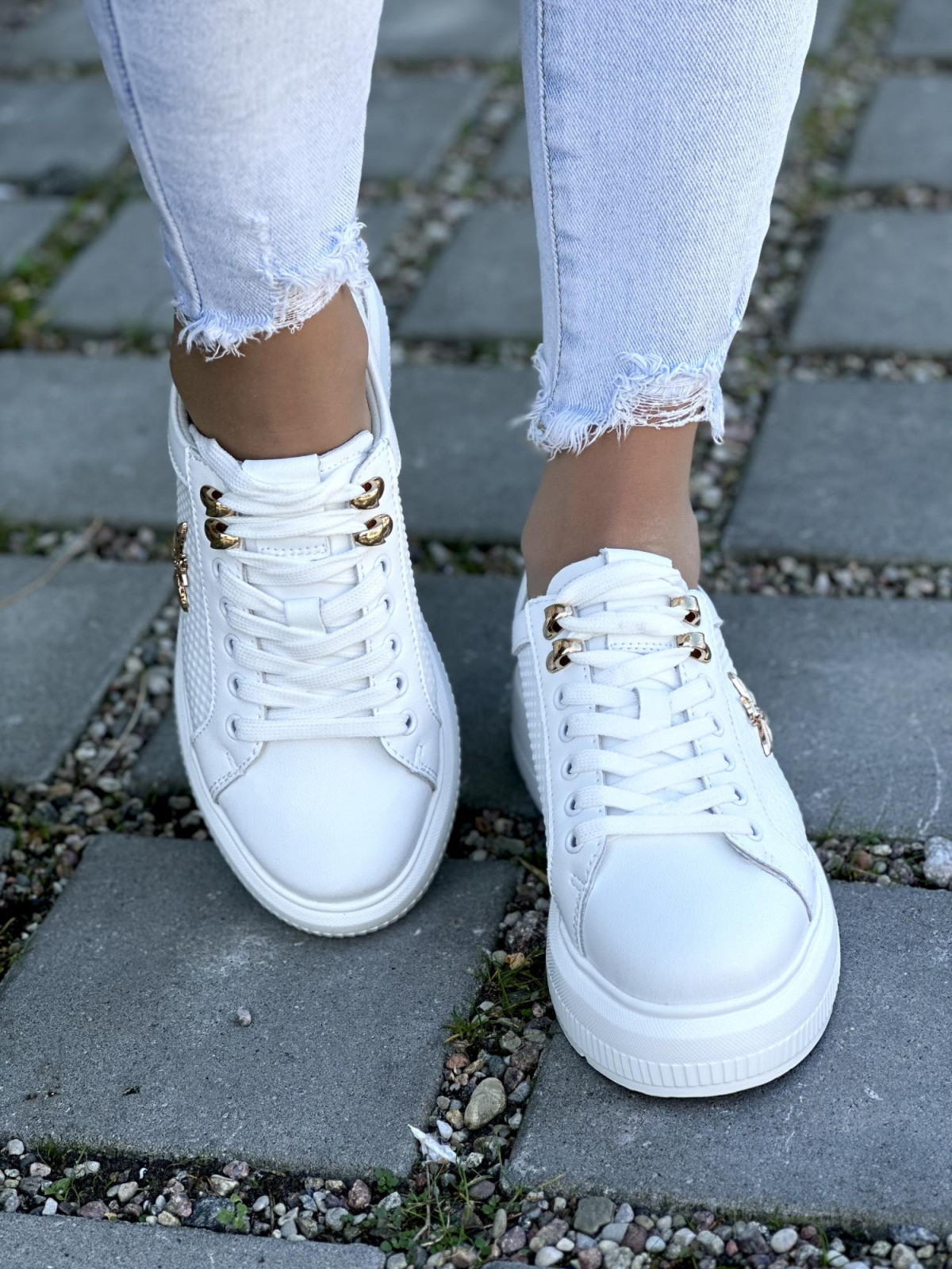 Białe Trampki ze Skóry Naturalnej