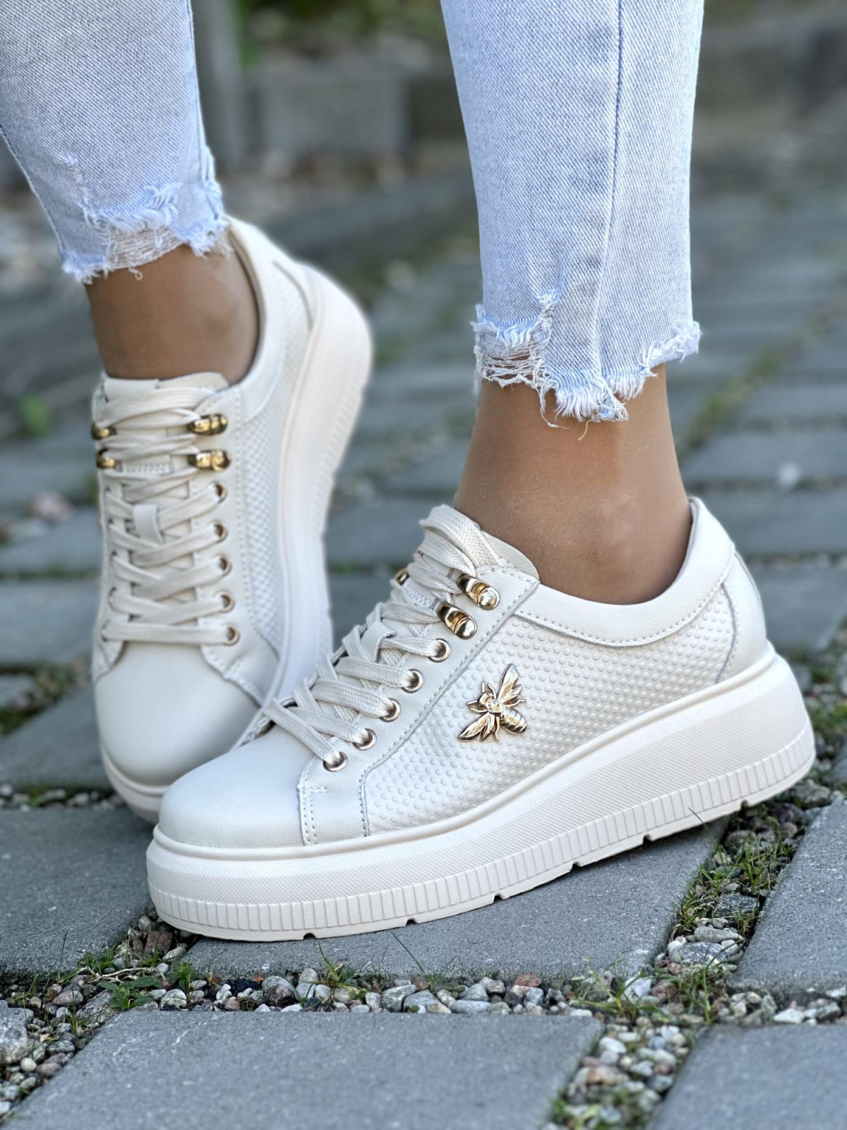 Eleganckie Trampki ze Skóry Naturalnej