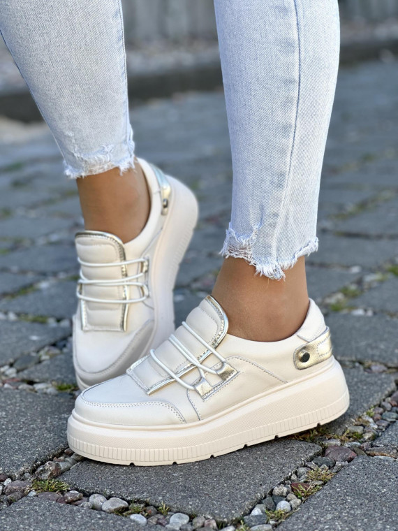 Nowoczesne sneakersy wykonane z najwyższej jakości naturalnej skóry