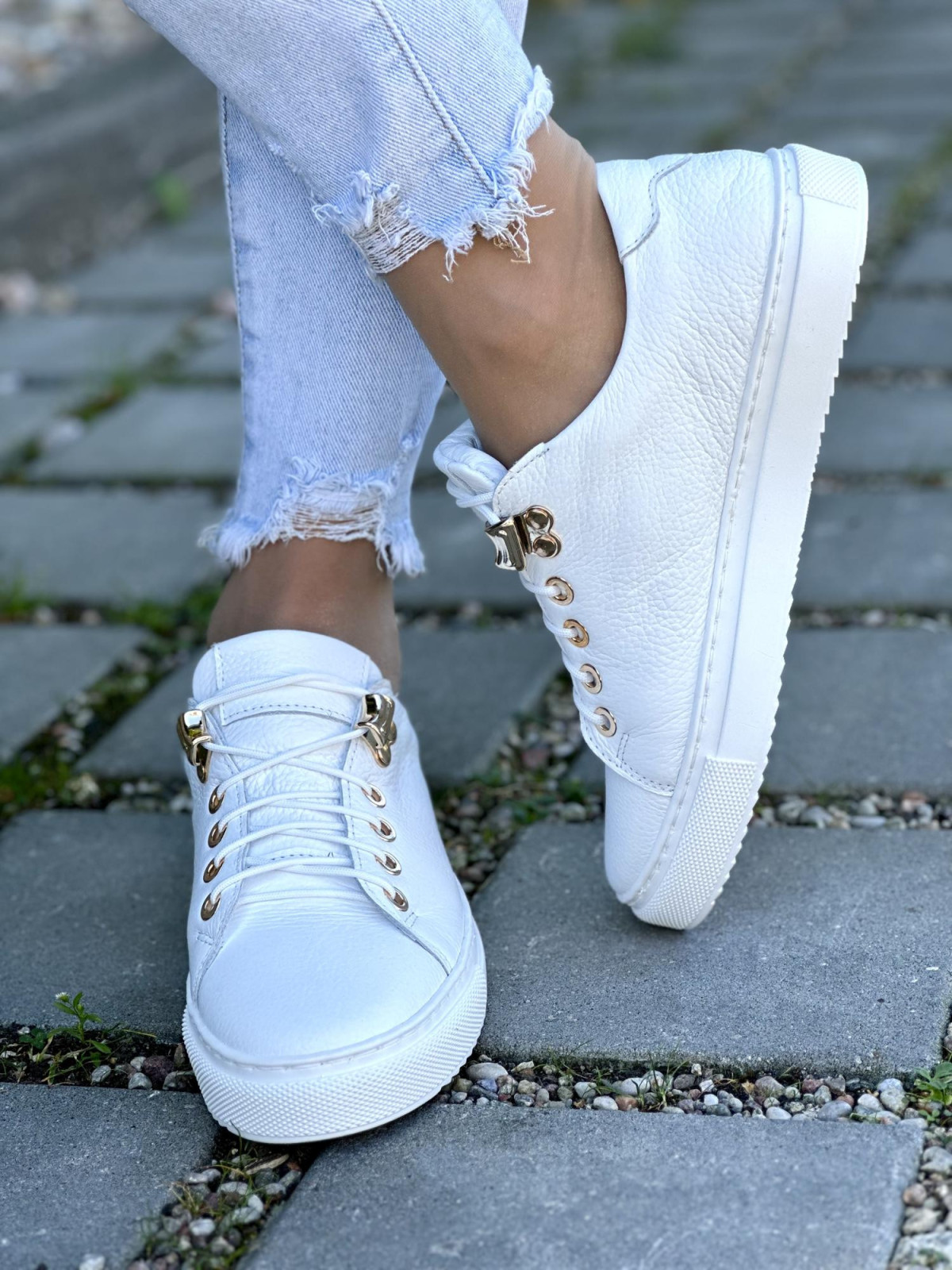 Trampki damskie OLEKSY wykonane ze skóry naturalnej polskiej produkcji