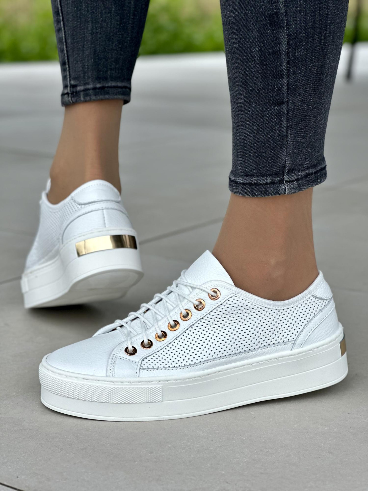 Damskie trampki skórzane OLEKSY – Elegancja w sportowym stylu