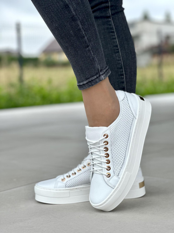 Damskie trampki skórzane OLEKSY – Elegancja w sportowym stylu