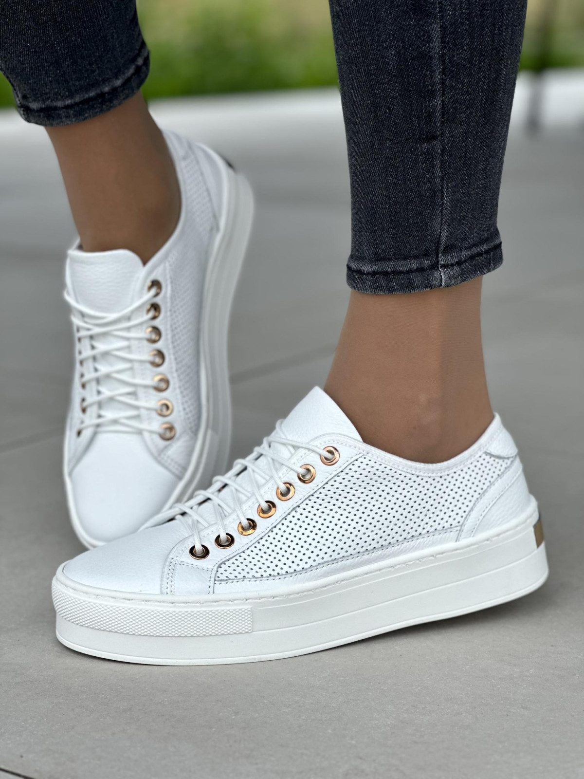 Damskie trampki skórzane OLEKSY – Elegancja w sportowym stylu