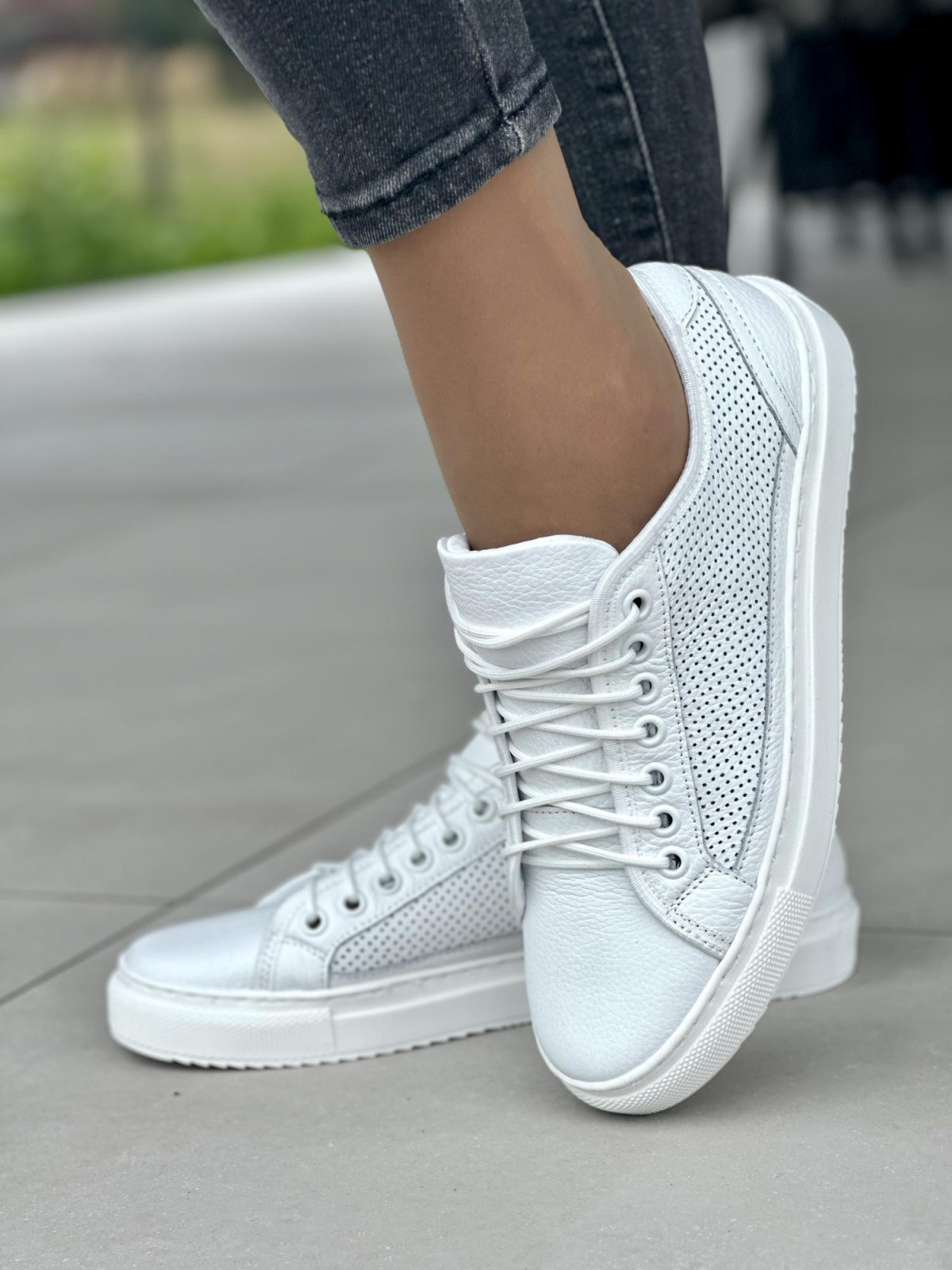 Damskie trampki skórzane OLEKSY – Lekkie, przewiewne i stylowe