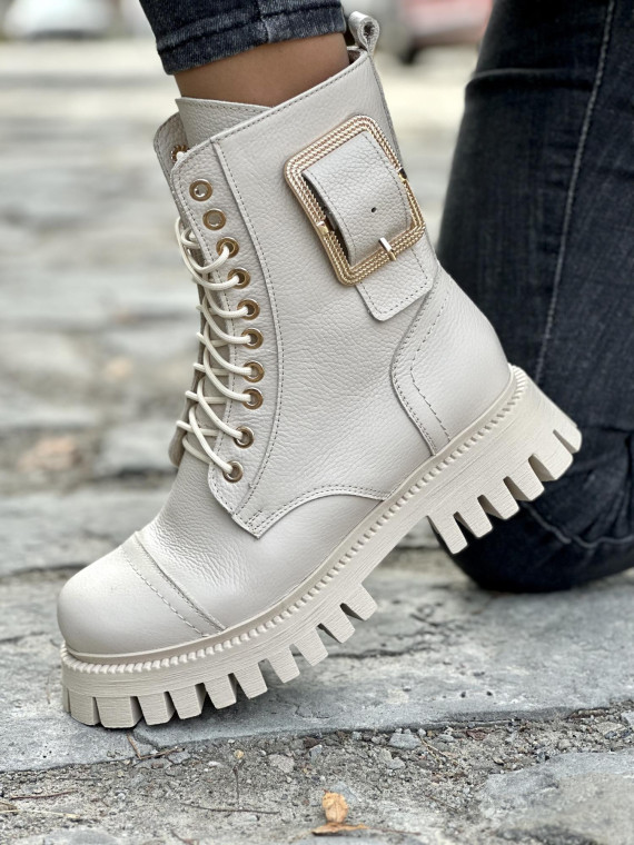 Stylowe Trapery OLEKSY ze Skóry Naturalnej Polskiej produkcji