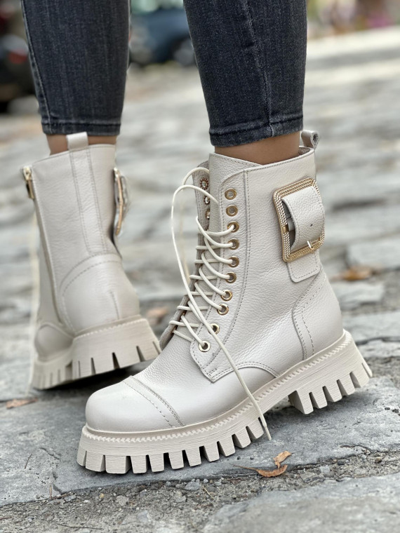 Stylowe Trapery OLEKSY ze Skóry Naturalnej Polskiej produkcji