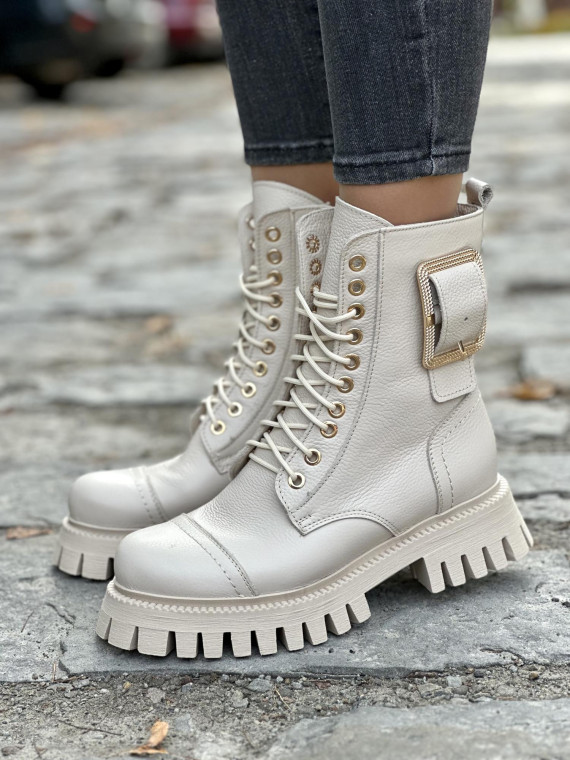 Stylowe Trapery OLEKSY ze Skóry Naturalnej Polskiej produkcji