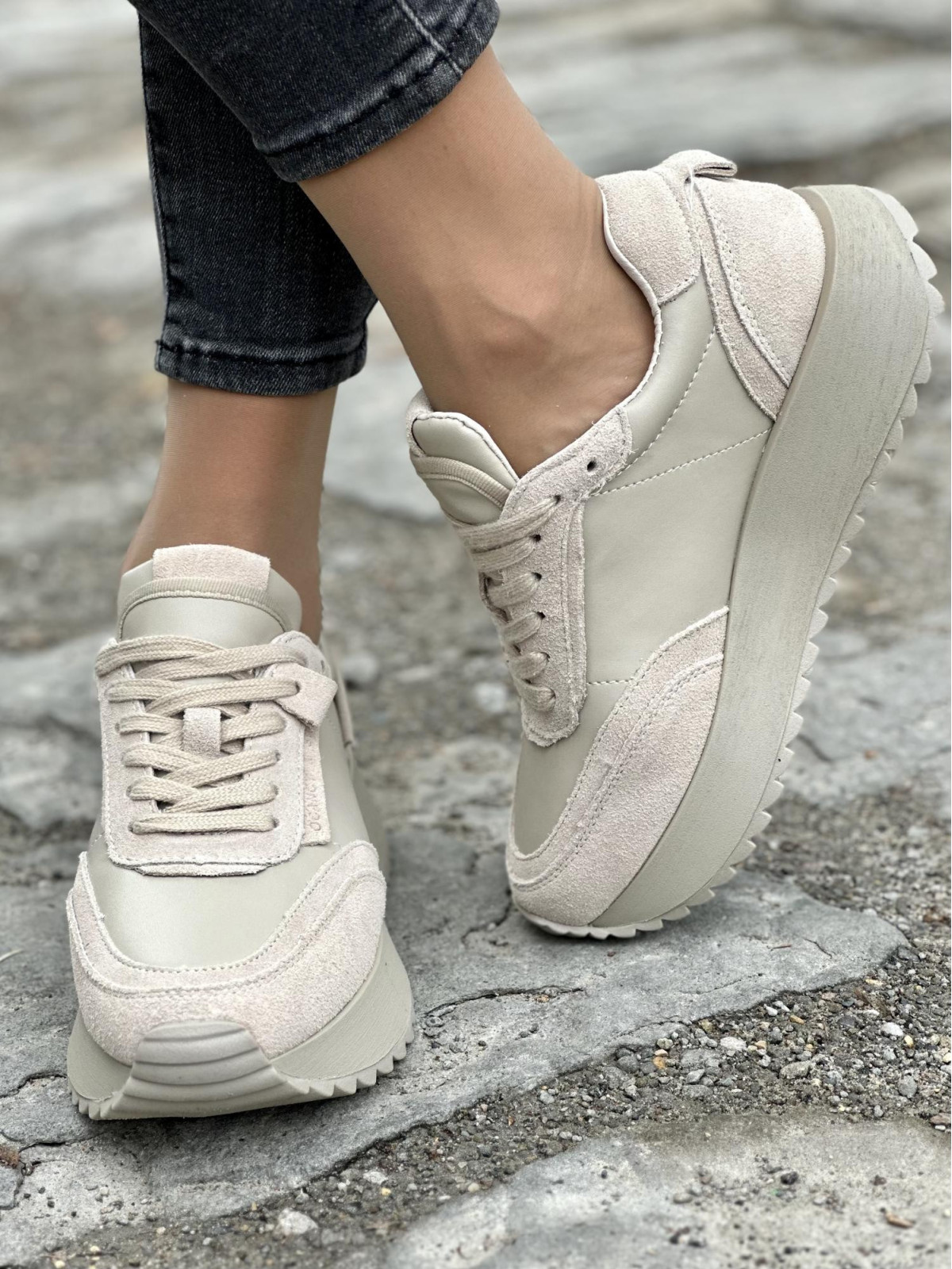 Damskie sneakersy skórzane