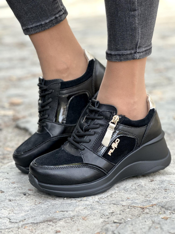 Czarne sneakersy ze skóry naturalnej